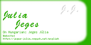 julia jeges business card